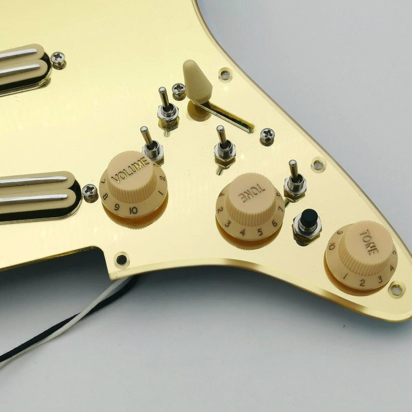 Golden mirror Stratocas Guitar Pickups fully loaded pickguard Humbucker Pickups Multifunctional push-pull single cut switch