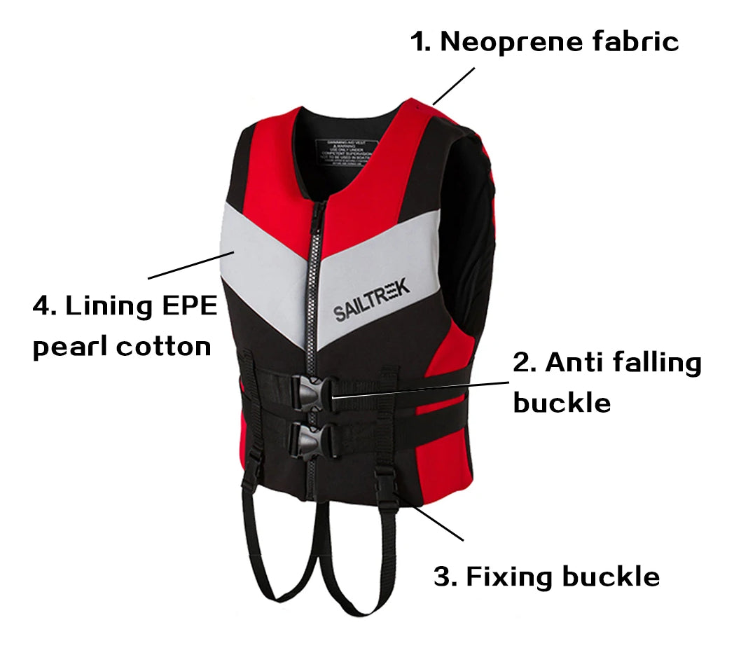 adult Neoprene Life Jacket, Safety Vest, Water Sports