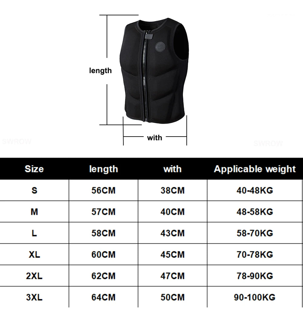 kayak Rescue Vest Neoprene Impact Protection Life Jacket
