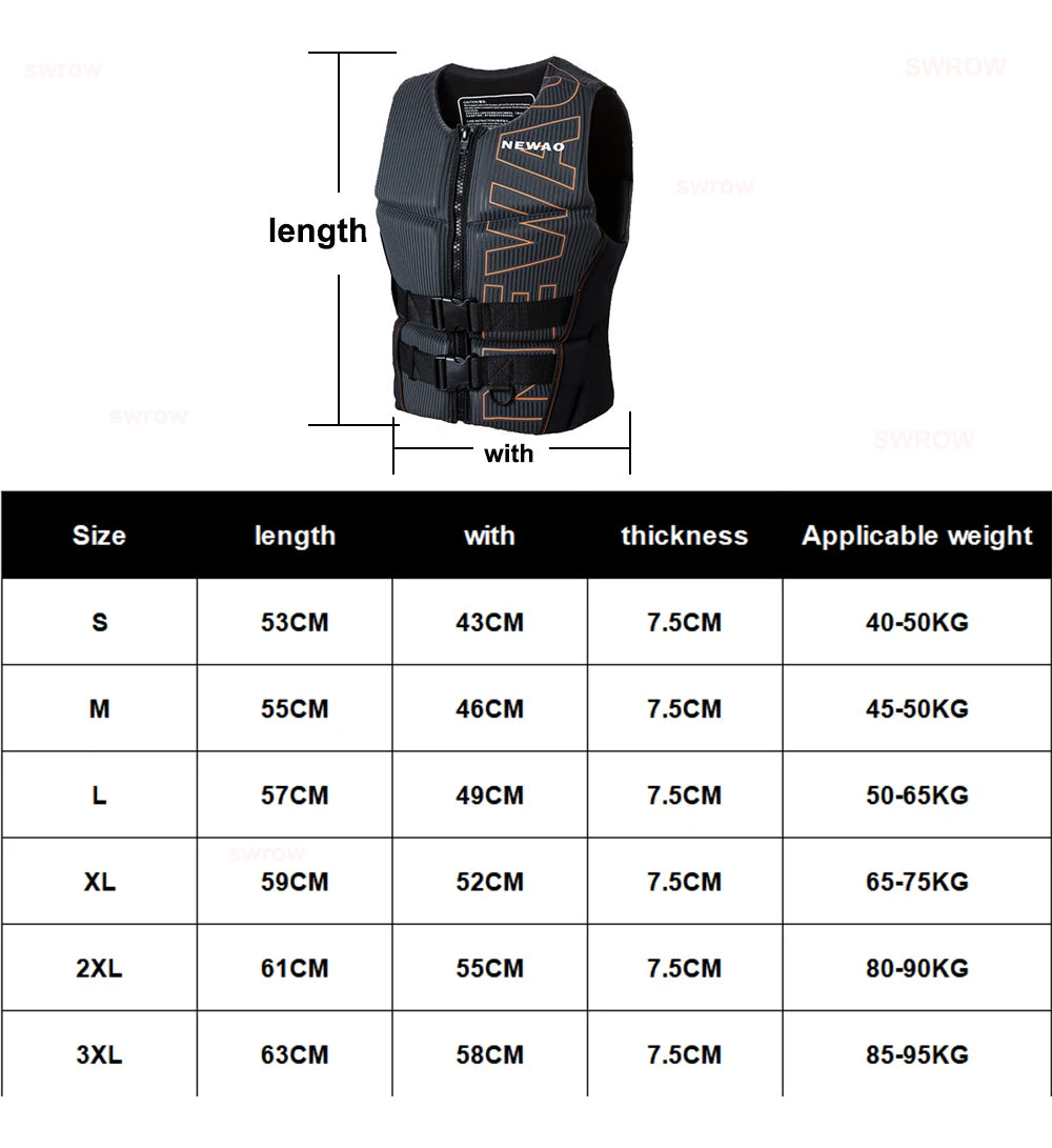 life Vest Adult Surf Vest Kayak Jet Ski Rescue