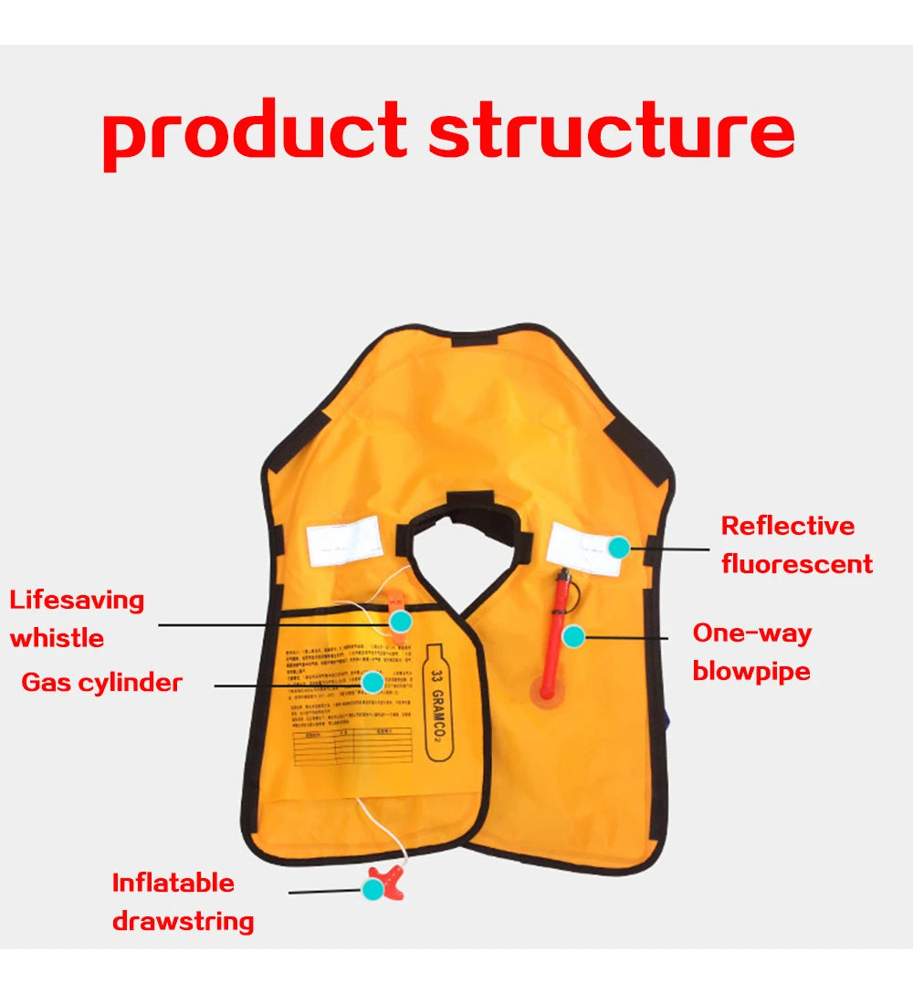 self-inflating Life Jacket Vest With Adjustable Waistband