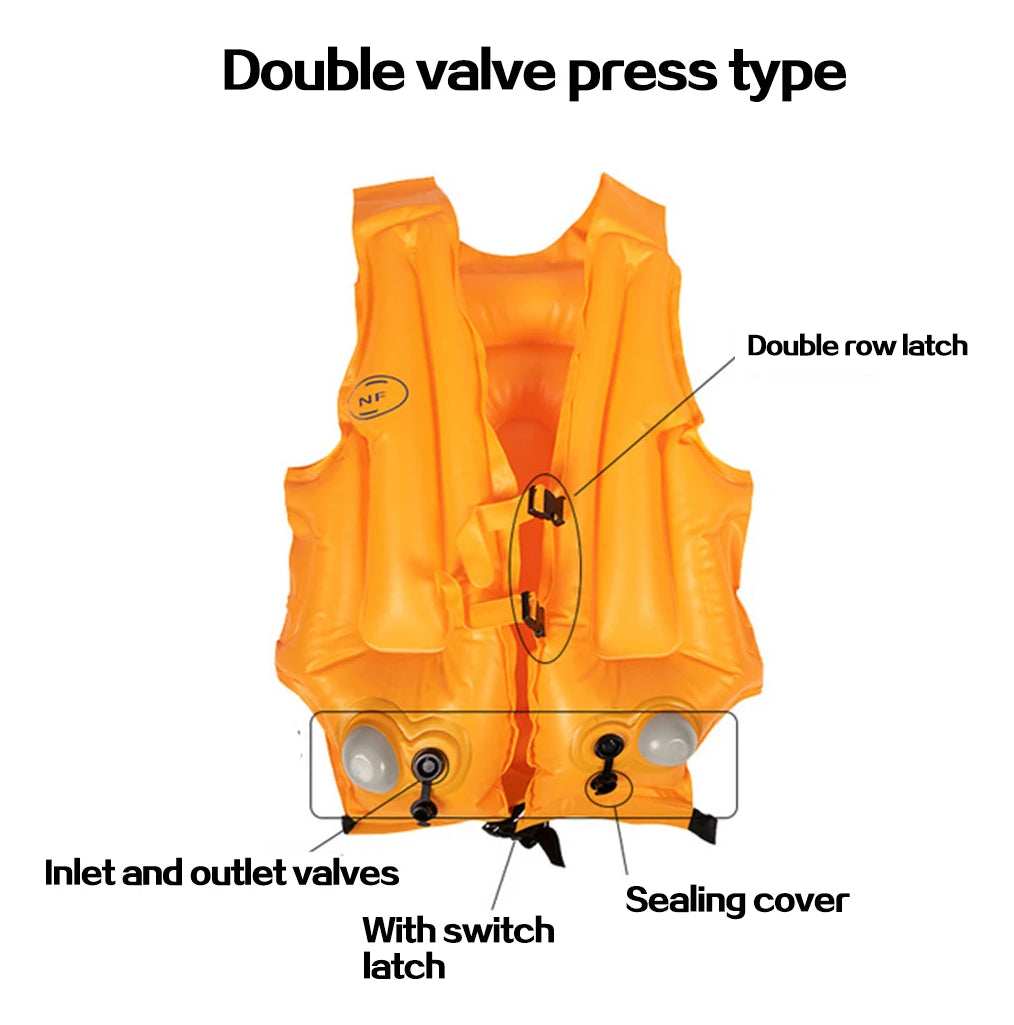 adult Life Jacket Inflatable Buoyancy Vest Survival Jacket