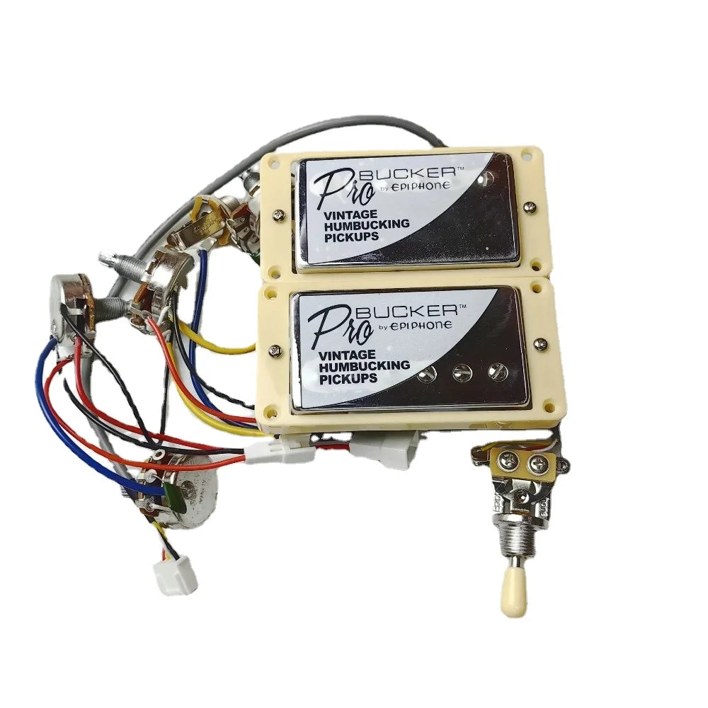 1 Set ProBucker Alnico Bridge&Neck Pickups with Pro Wiring Harness Pots&3 Way Switches for Electric guitar Chrome