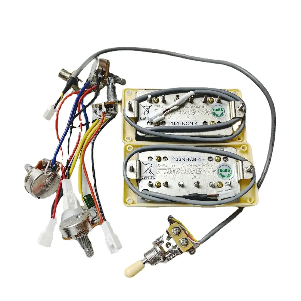 1 Set ProBucker Alnico Bridge&Neck Pickups with Pro Wiring Harness Pots&3 Way Switches for Electric guitar Chrome