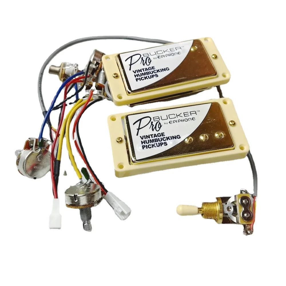 1 Set ProBucker Alnico Bridge&Neck Pickups with Pro Wiring Harness Pots&3 Way Switches for Electric guitar Chrome
