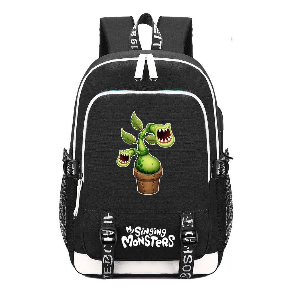 Monster Concert Printed Student Backpack Usb Leisure Backpack