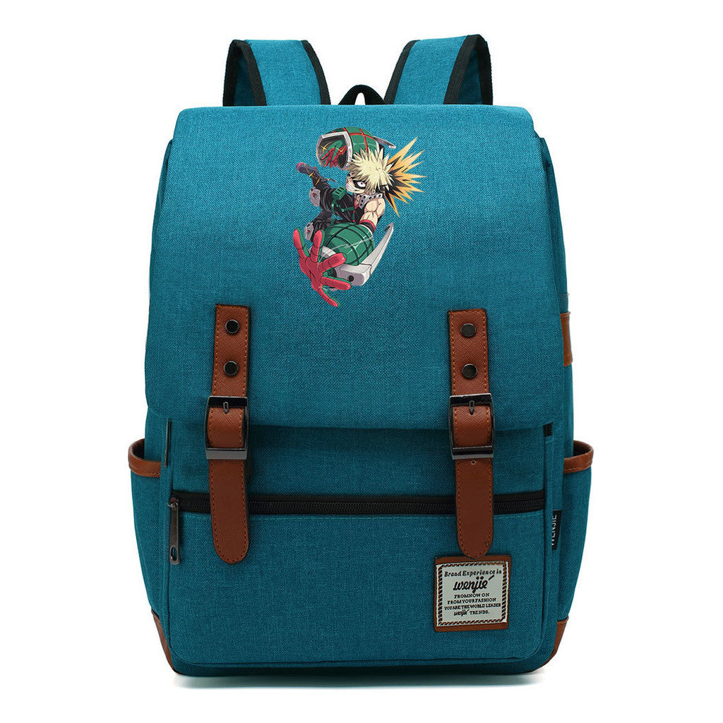 Anime My Heroes Academy Printed Youth School Bag For Men And Women Leisure Belt Buckle Classic Backpack