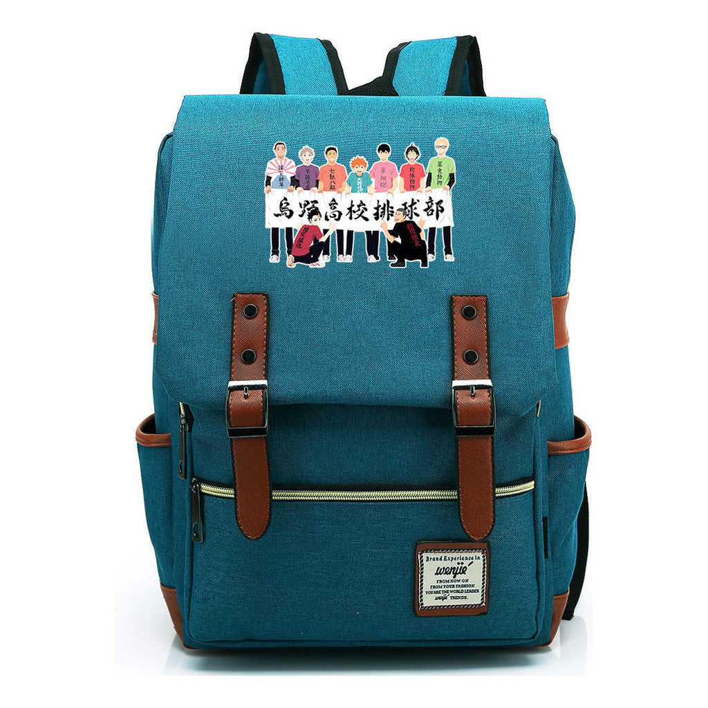 Volleyball Youth Printed Youth Student School Bag Men's And Women's Leisure Belt Buckle Classic Backpack