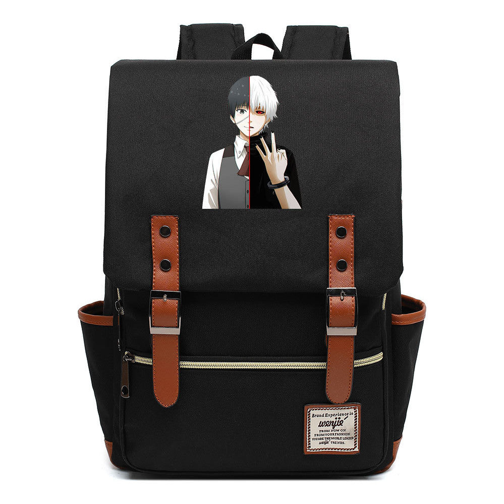 Tokyo Ghoul Student School Bag Men's And Women's Leisure Belt Buckle Backpack