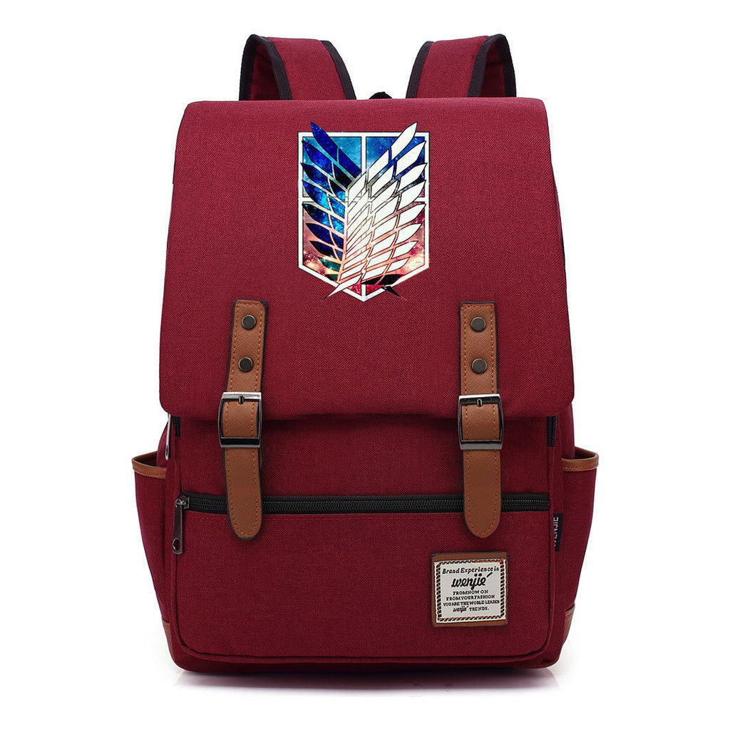 The Giant Of Manga Attack Printed Teenage Student Backpack For Men And Women With Casual Belt Buckle Classic Backpack 38*27*12.5cm