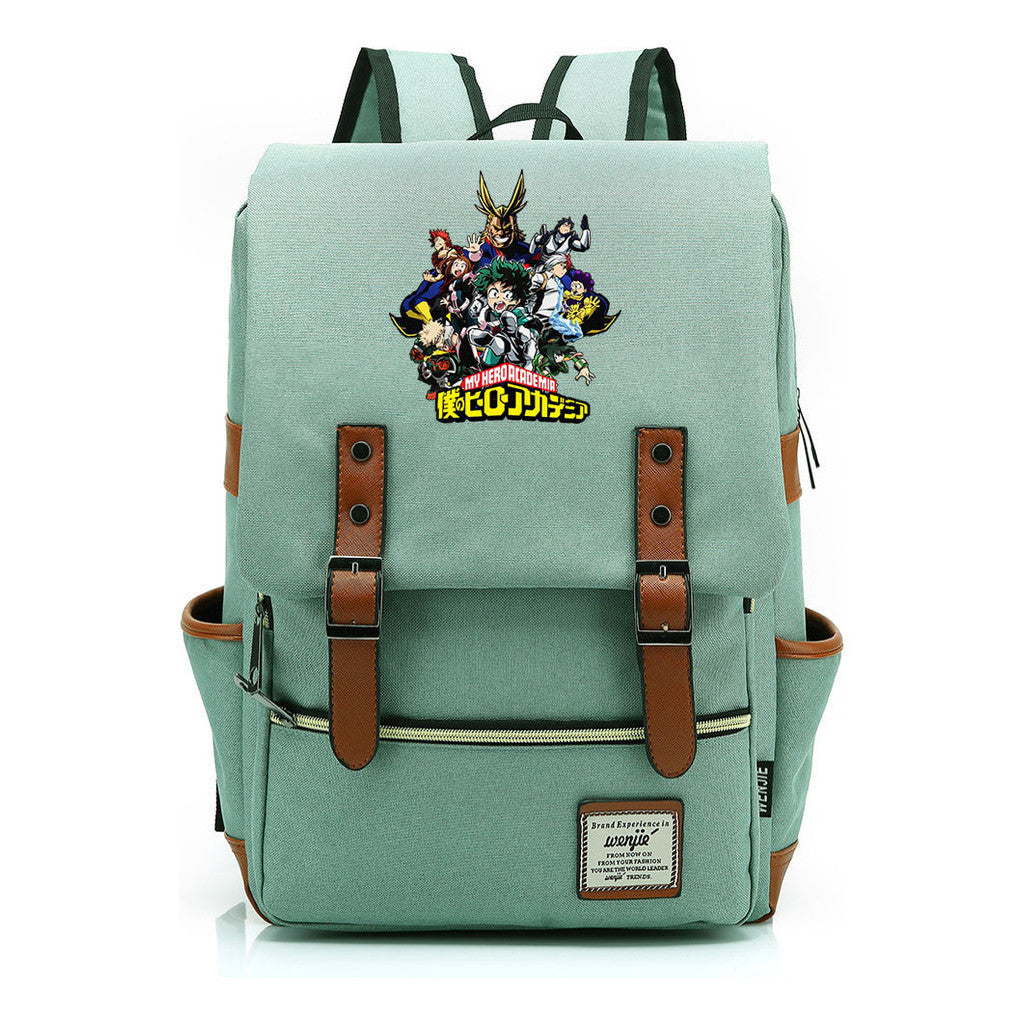 Anime My Heroes Academy Printed Student School Bag For Men And Women Leisure Belt Buckle Classic Backpack