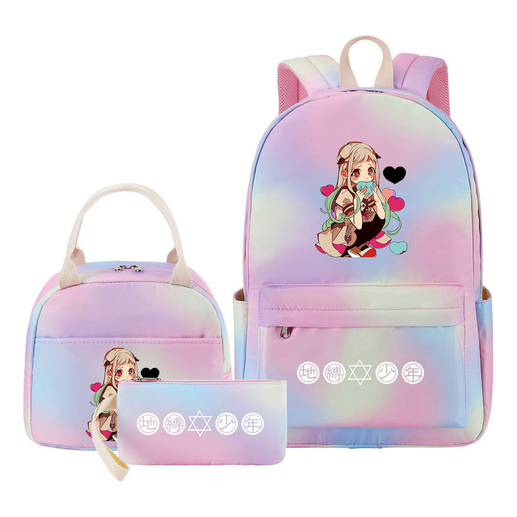 Teenage Student Girl Backpack Lunch Bag Three Piece Set Backpack