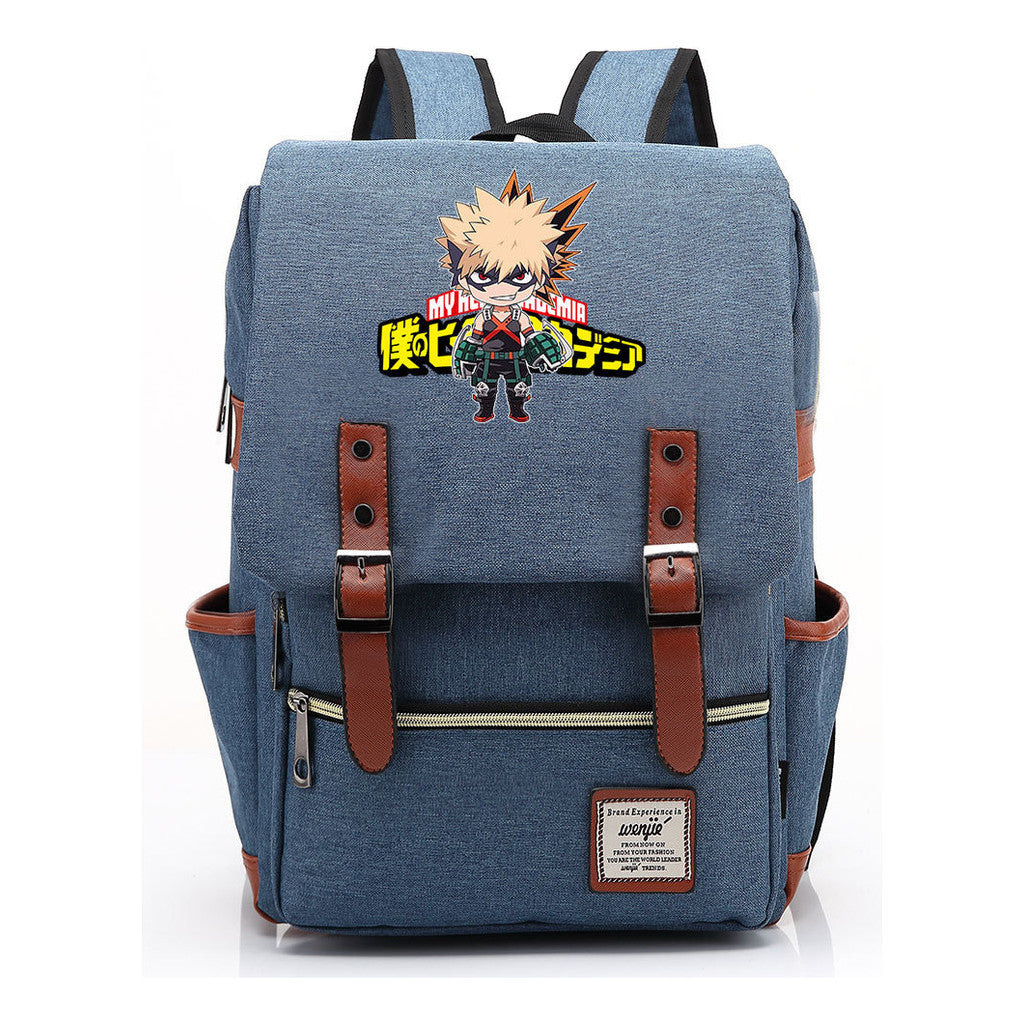 Anime My Heroes Academy Printed Youth Student Backpack Men's And Women's Leisure Belt Buckle Classic Backpack 38*27*12.5cm
