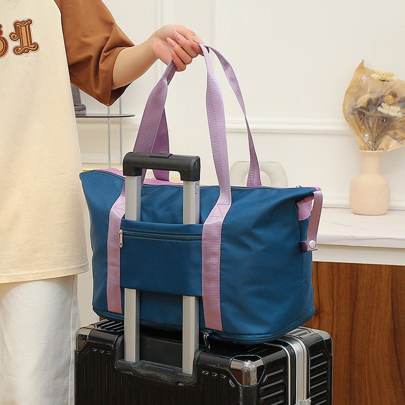 Contrast Color Luggage Bag, Travel Bag, Large Capacity Wet Dry Separation Sports And Fitness Bag, Shoulder Bag