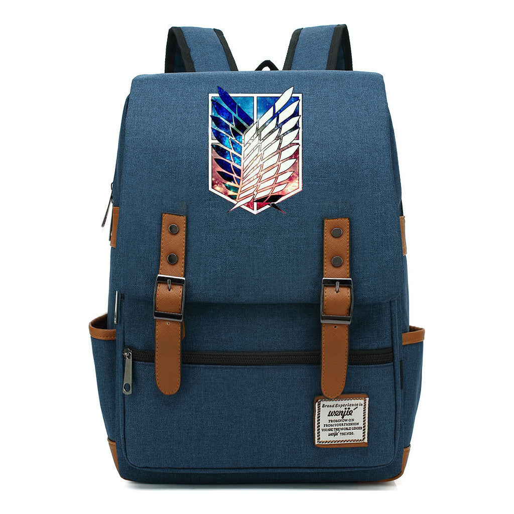 The Giant Of Manga Attack Printed Teenage Student Backpack For Men And Women With Casual Belt Buckle Classic Backpack 38*27*12.5cm