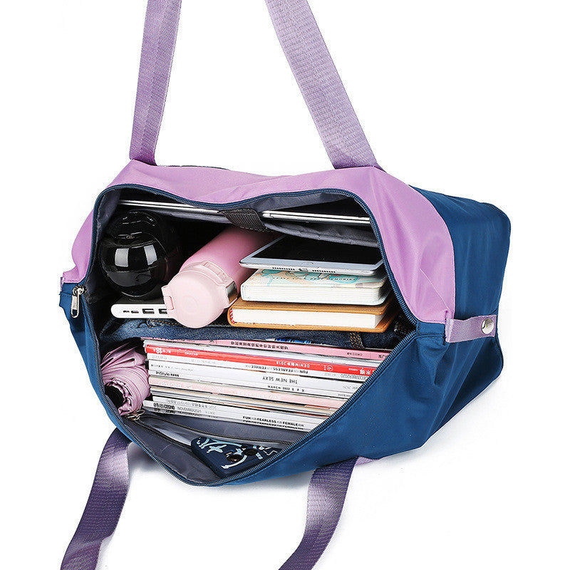 Contrast Color Luggage Bag, Travel Bag, Large Capacity Wet Dry Separation Sports And Fitness Bag, Shoulder Bag
