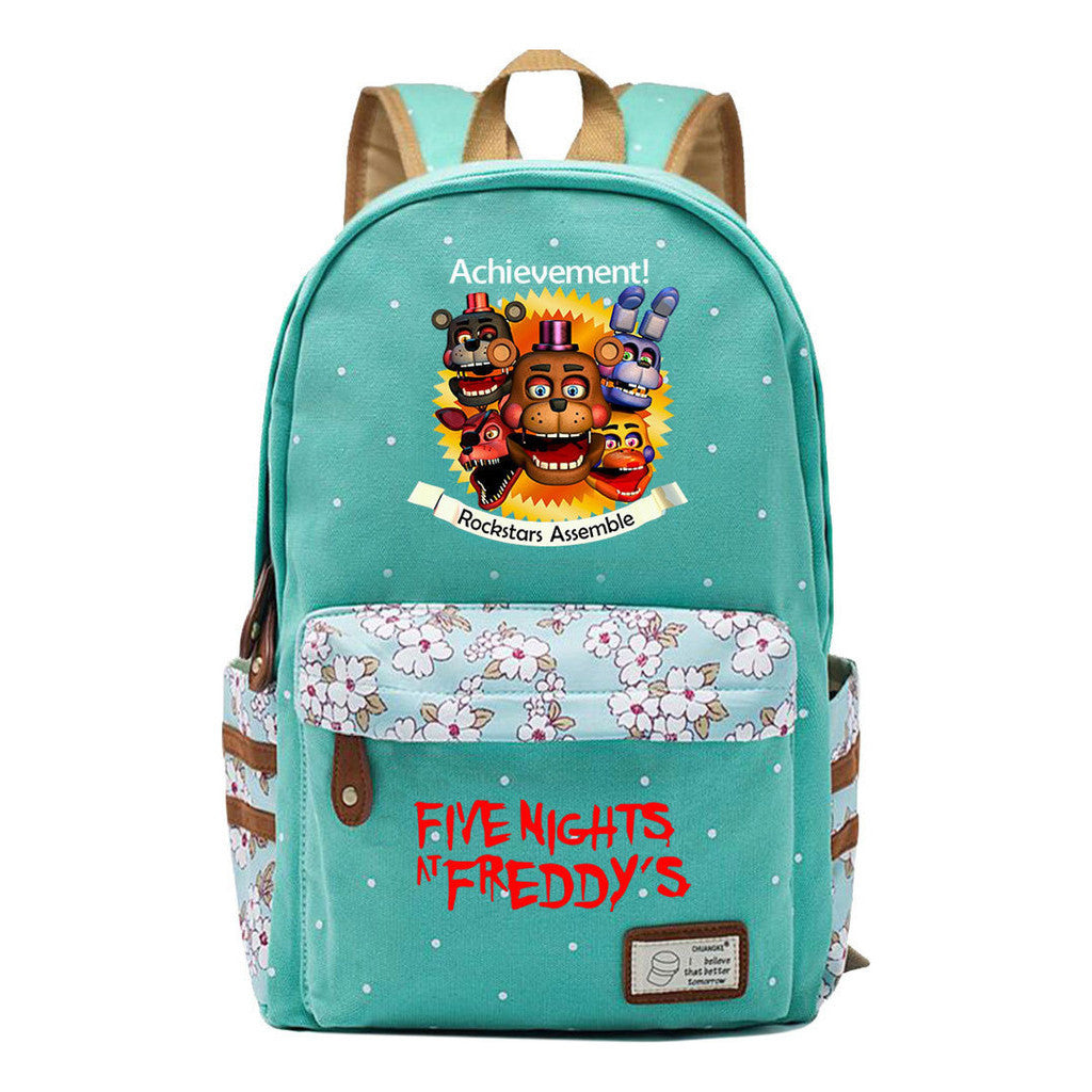 Toy Bear Game Fashion Printed Youth Girls School Bag Men's And Women's Leisure Canvas Backpack