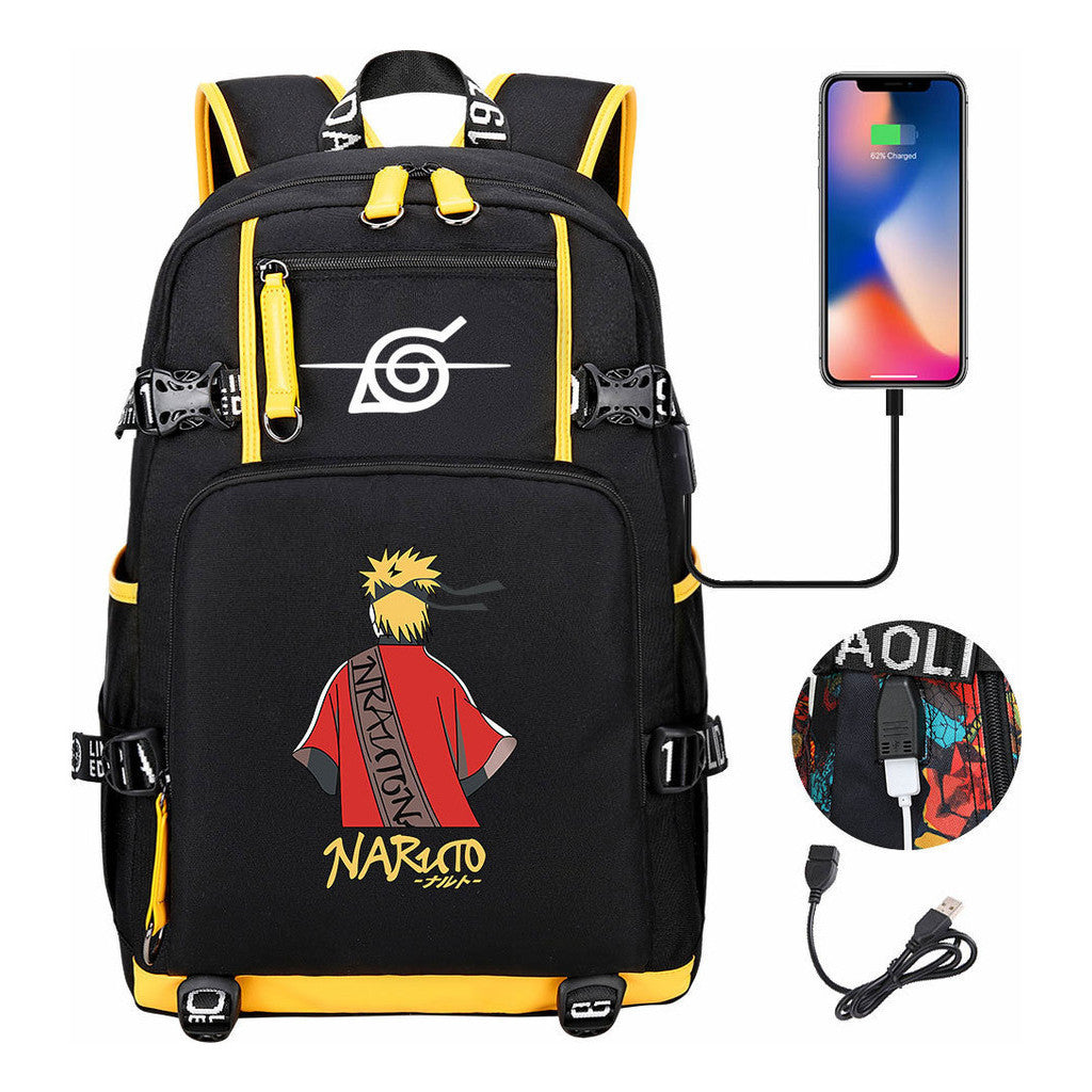 Printed Usb Youth Student School Bag Leisure Large Capacity Travel Backpack