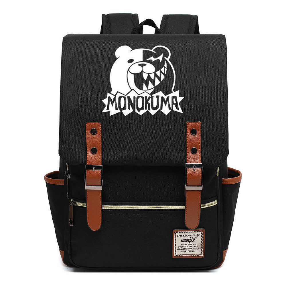 Printed Teenage Student Backpack For Men And Women With Casual Belt Buckle Classic Backpack