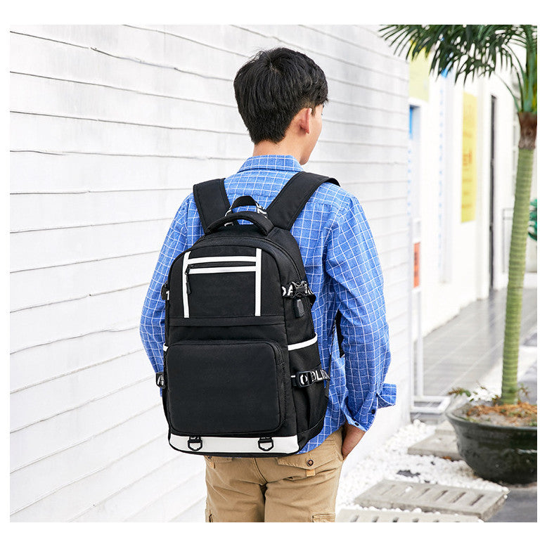 Golden Football Star Mbappe Usb Youth Student Backpack Boy's And Girl's Backpack Leisure Travel Backpack