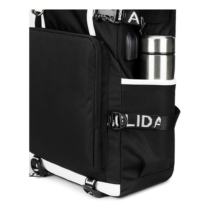 Printed Usb Youth Student Backpack Men And Women's Leisure Large Capacity Travel Backpack