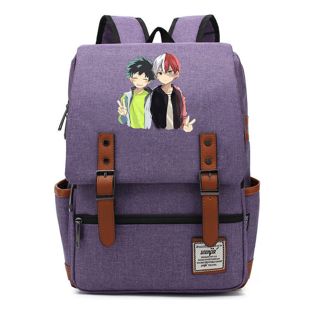 Anime My Heroes Academy Printed Youth Student School Bag Casual Belt Buckle Classic Backpack