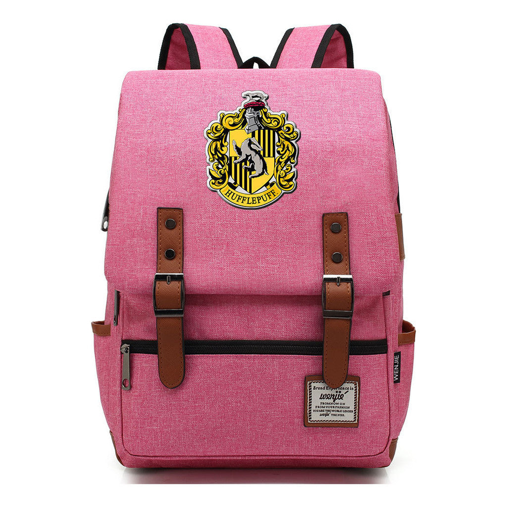 School Of Magic Printed Student School Bag Men's And Women's Casual Belt Buckle Classic Backpack