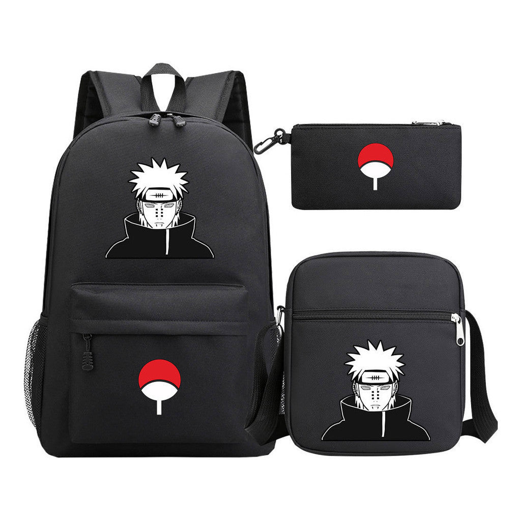 Anime Naruto Starry Sky Youth School Bag Three Piece Set For Men And Women Backpack Set