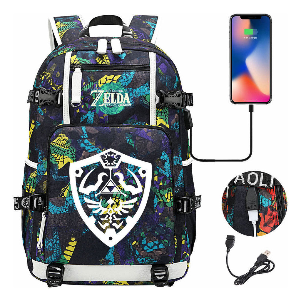 Printed Teenage Student Backpack For Men And Women's Leisure Travel Backpack