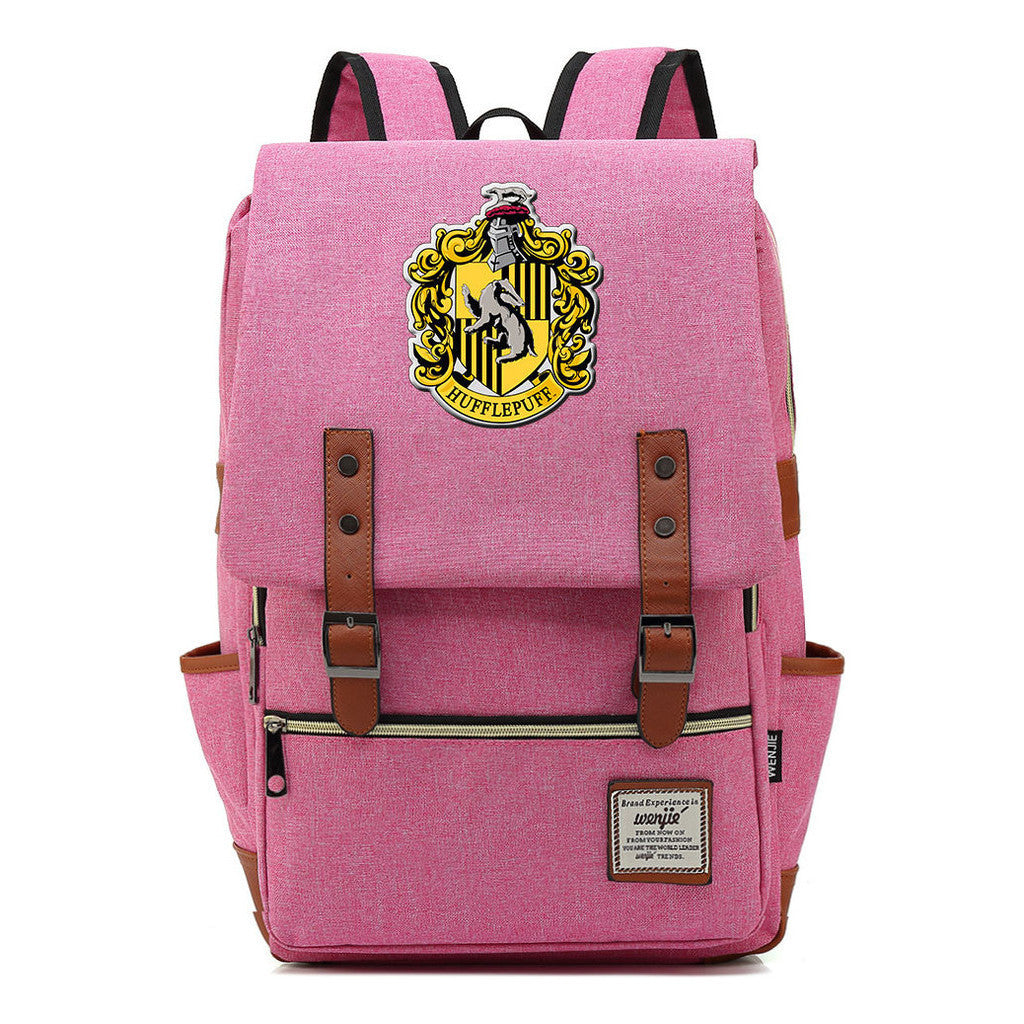 School Of Magic Printed Student School Bag Men's And Women's Casual Belt Buckle Classic Backpack