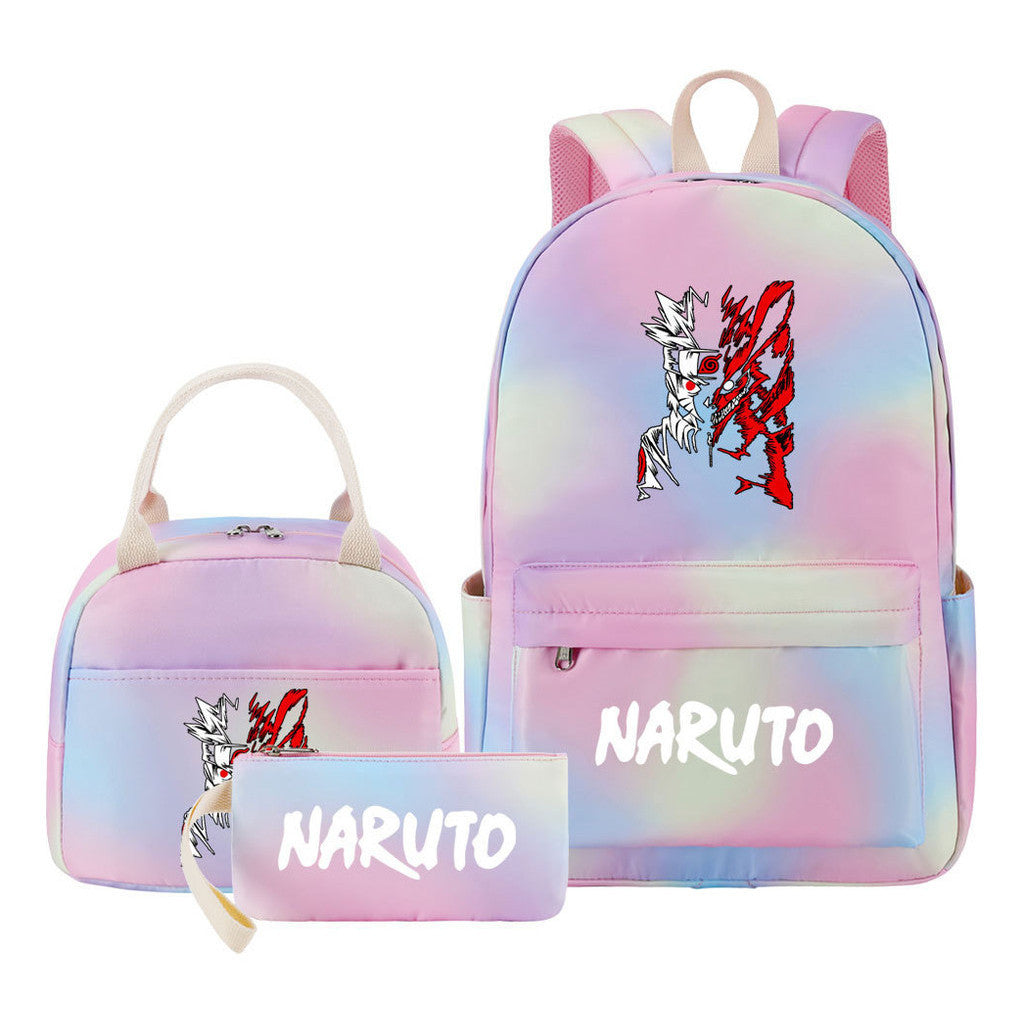 Naruto Girls School Bag Lunch Bag Three Piece Set Backpack Set