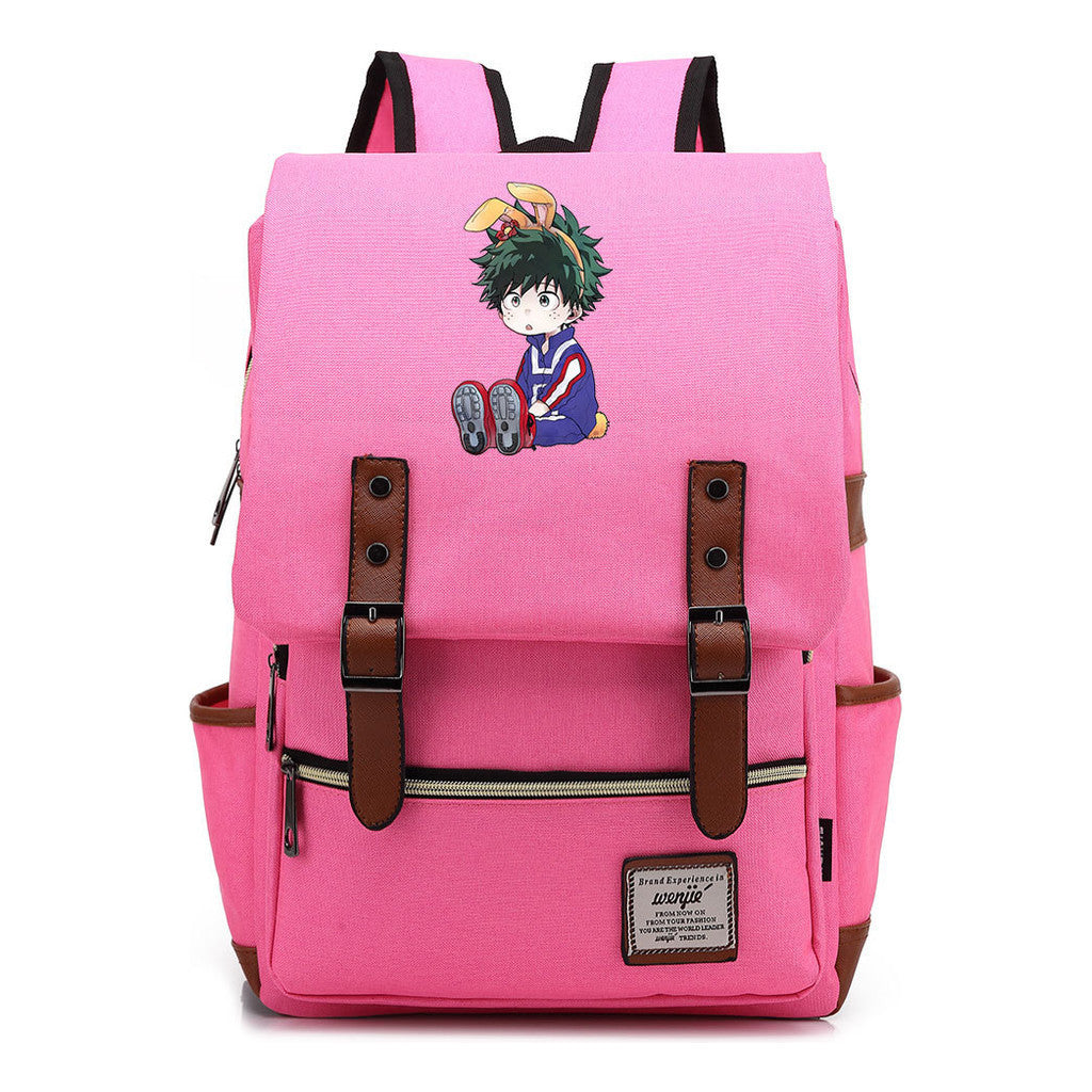 Anime My Heroes Academy Printed Youth School Bag Casual Belt Buckle Classic Backpack