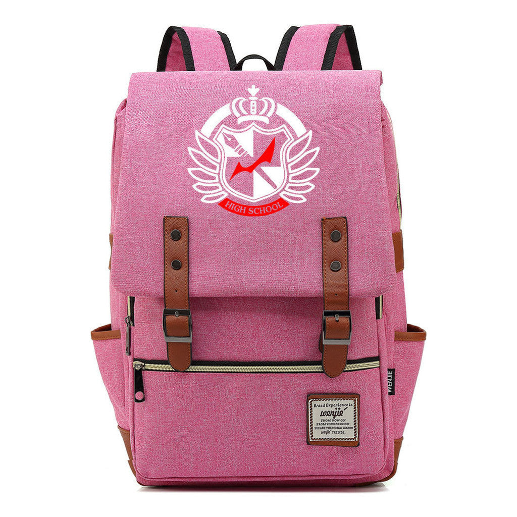Printed Teenage Student Backpack For Men And Women With Casual Belt Buckle Classic Backpack