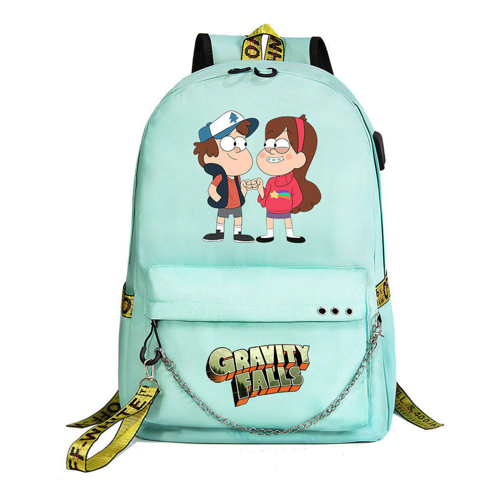 Cartoon Strange Town Youth Student School Bag Men's And Women's Leisure Travel Backpack