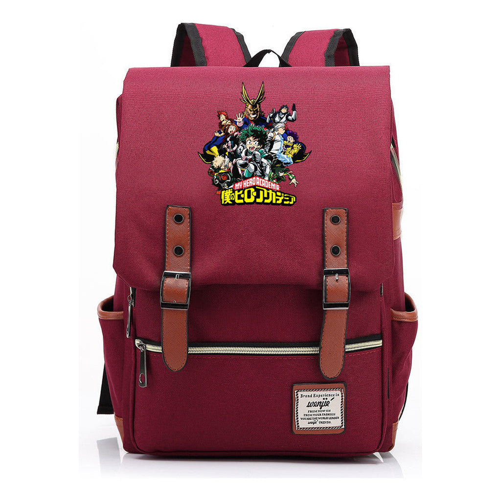 Anime My Heroes Academy Printed Student School Bag For Men And Women Leisure Belt Buckle Classic Backpack