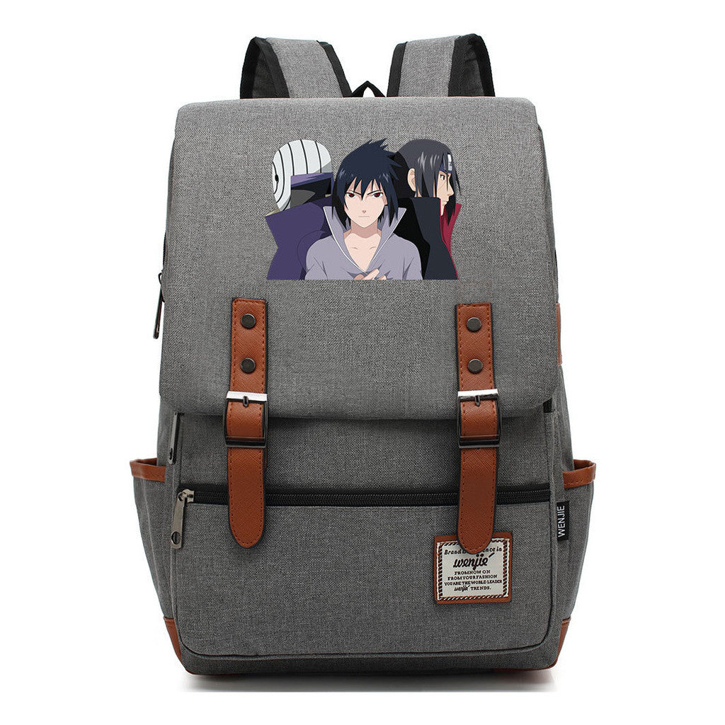 Naruto Printed Teenage Student Backpack, Casual Belt Buckle, Classic Backpack
