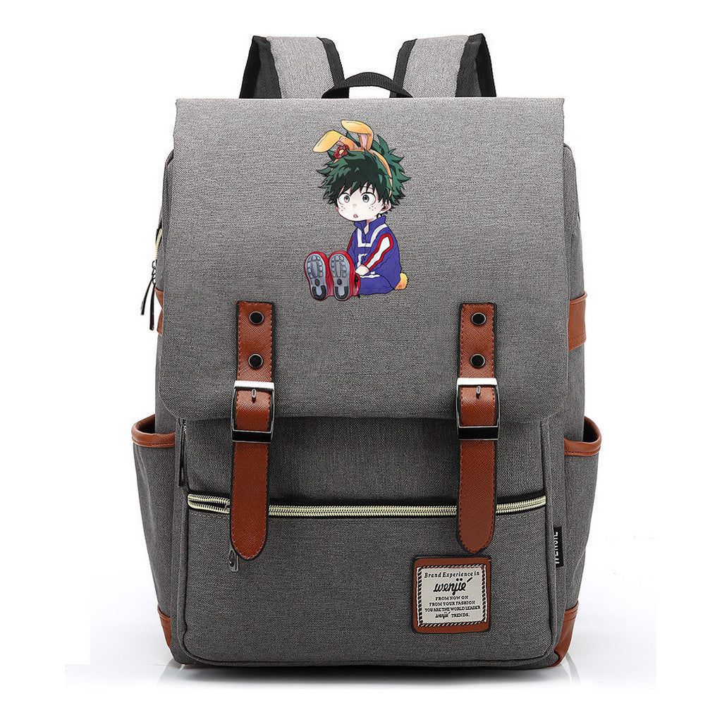 Anime My Heroes Academy Printed Youth School Bag Casual Belt Buckle Classic Backpack