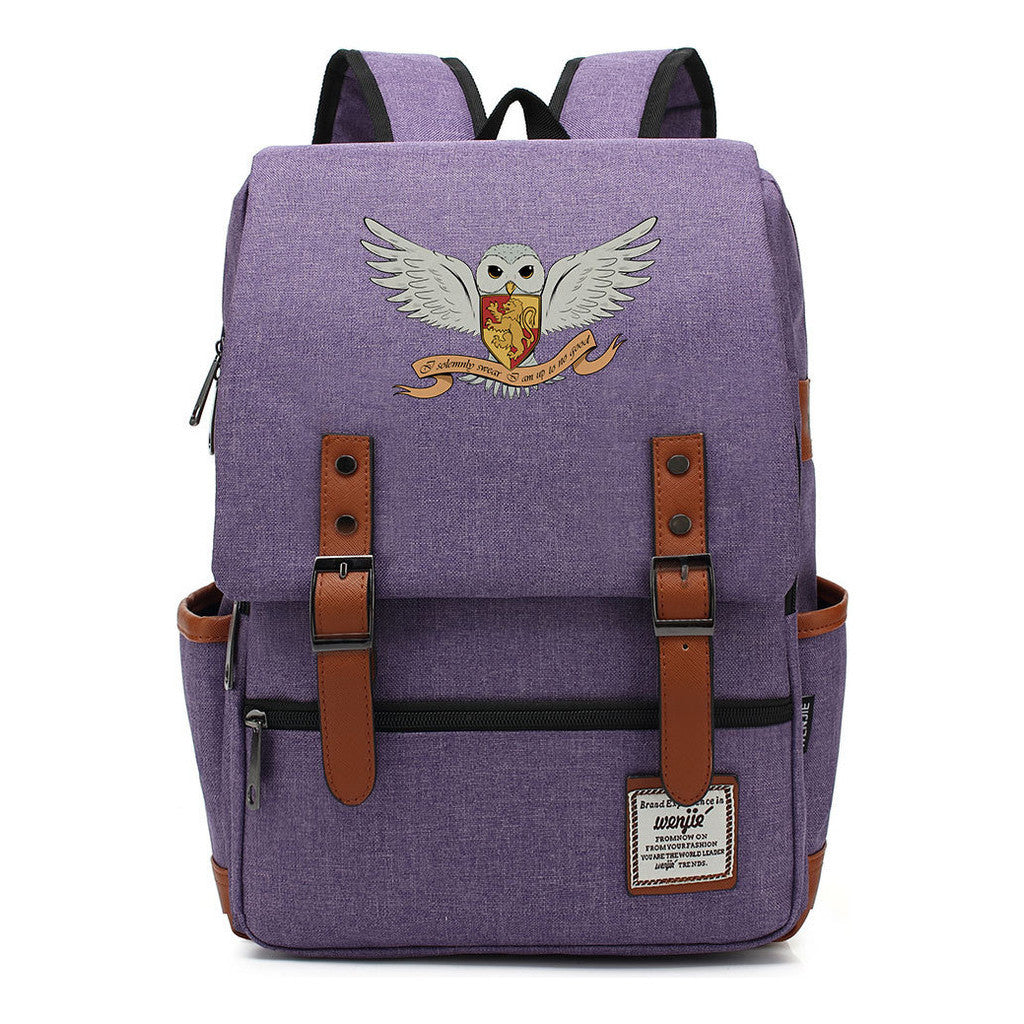 School Of Witchcraft And Wizardry Printed Student Backpack For Men And Women, Casual Belt Buckle, Classic Backpack 43*29*13.5cm