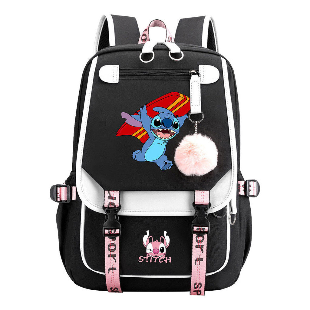 Usb Student Backpack Men's And Women's Casual Woven Strap Flip Backpack