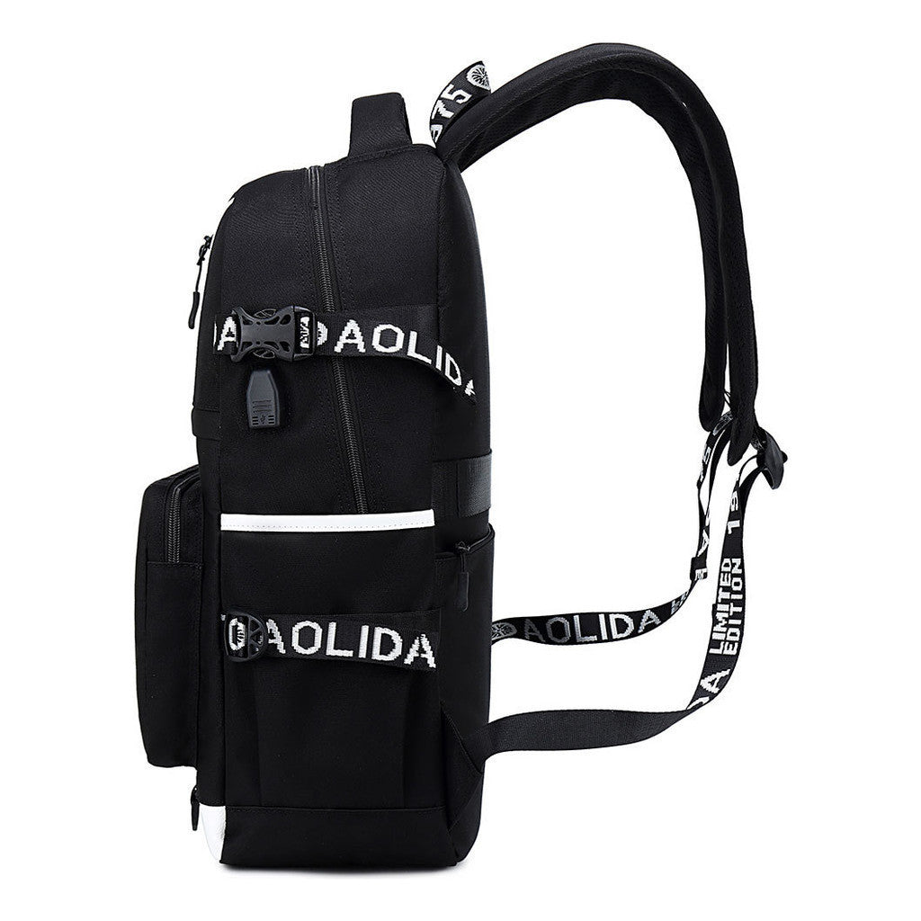 Fashionable Space Printed Usb Student Backpack Backpack Leisure Travel Backpack