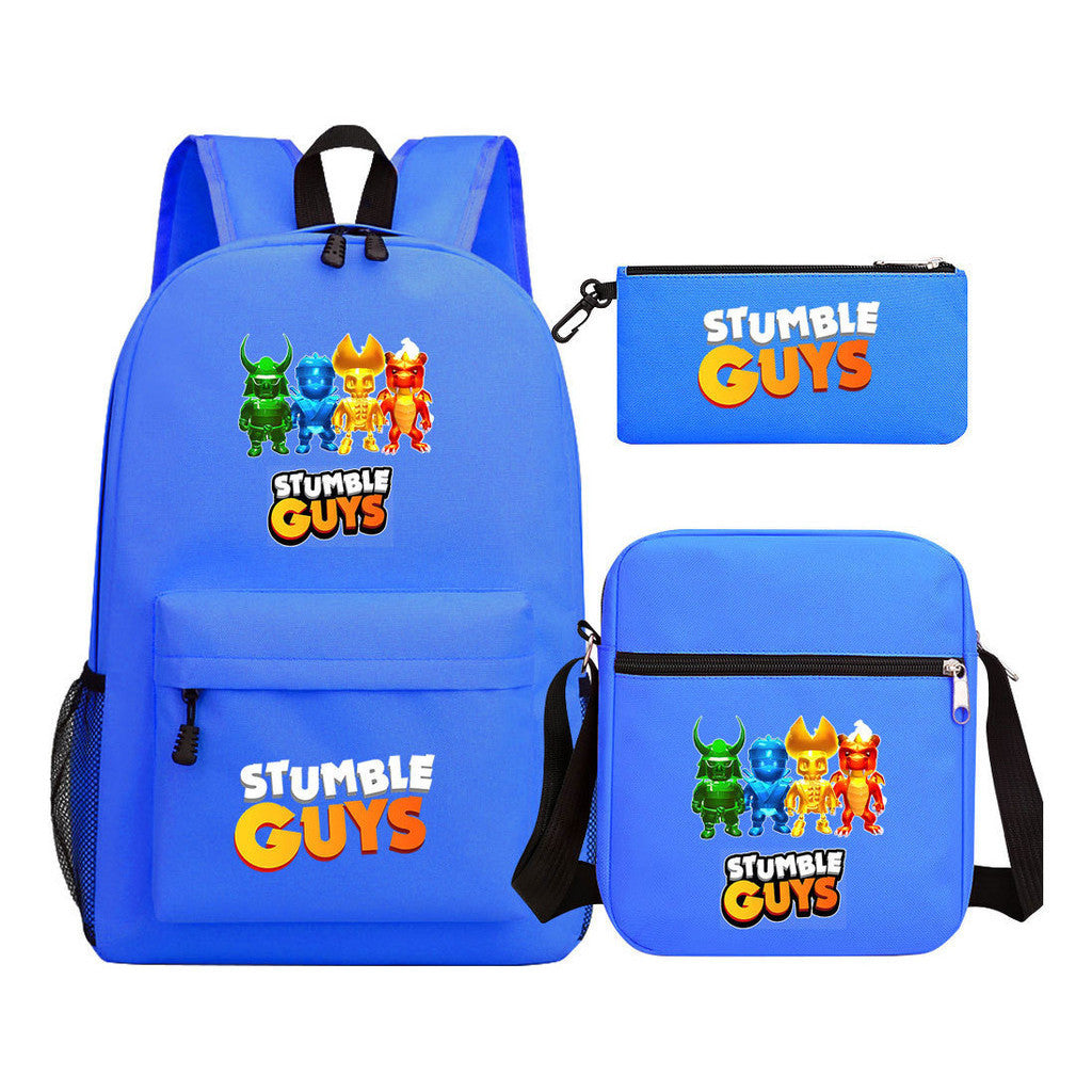 Printed Youth Student School Bag Three Piece Set Men's And Women's Shoulder Set Backpack