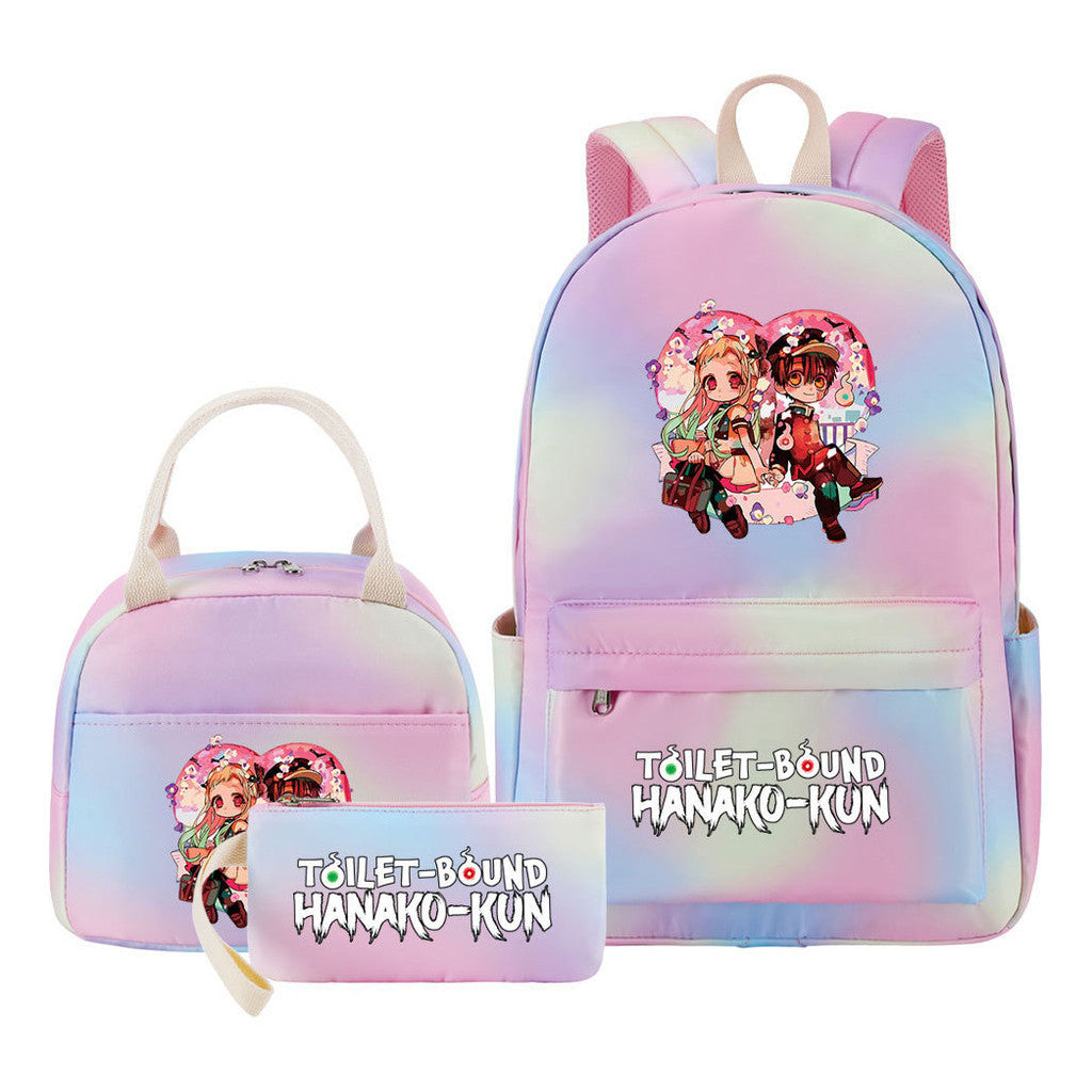 Teenage Student Girl Backpack Lunch Bag Three Piece Set Backpack Set