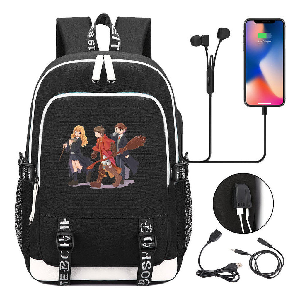 Magic School Youth Student Backpack Usb Men's And Women's Leisure Backpack