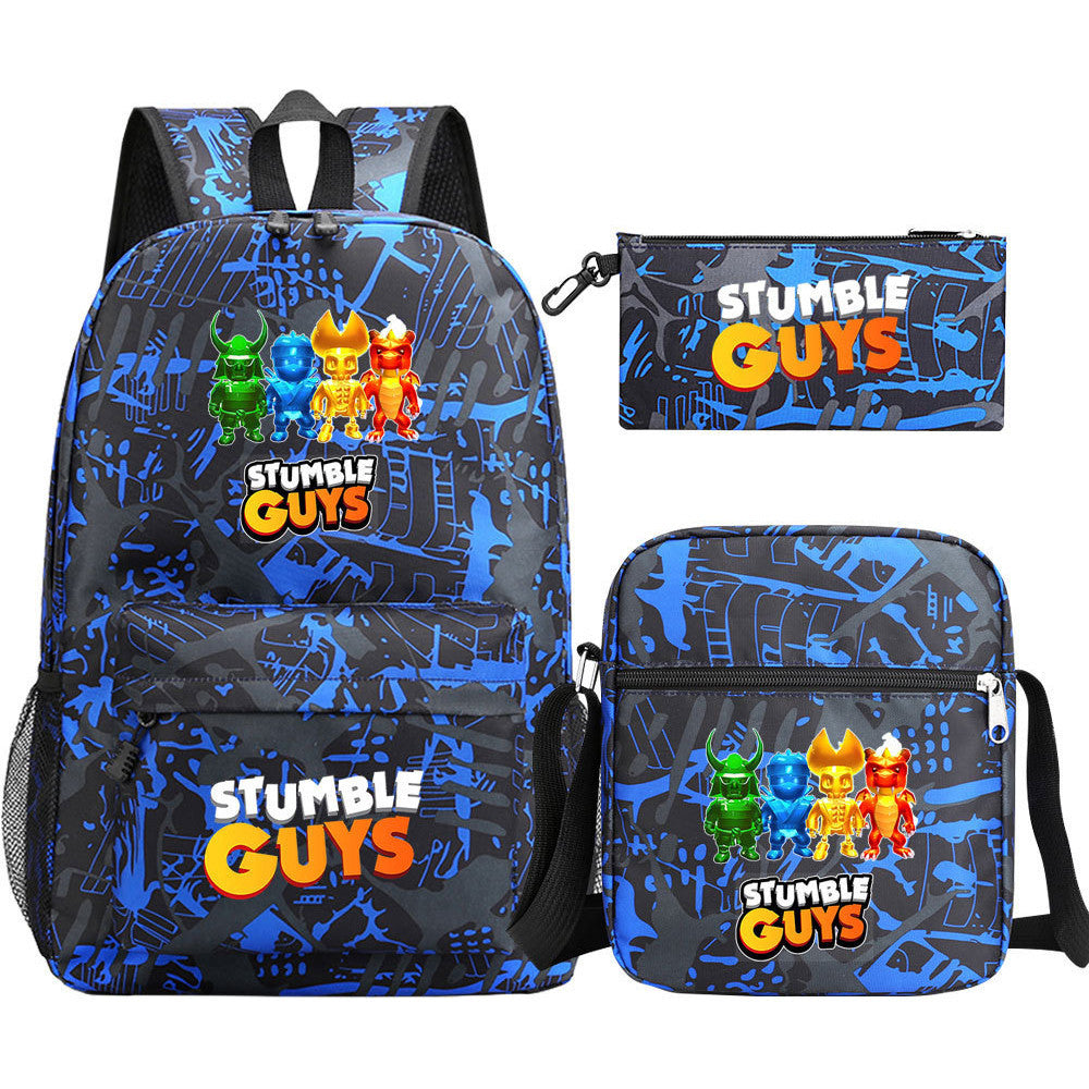 Printed Youth Student School Bag Three Piece Set Men's And Women's Shoulder Set Backpack