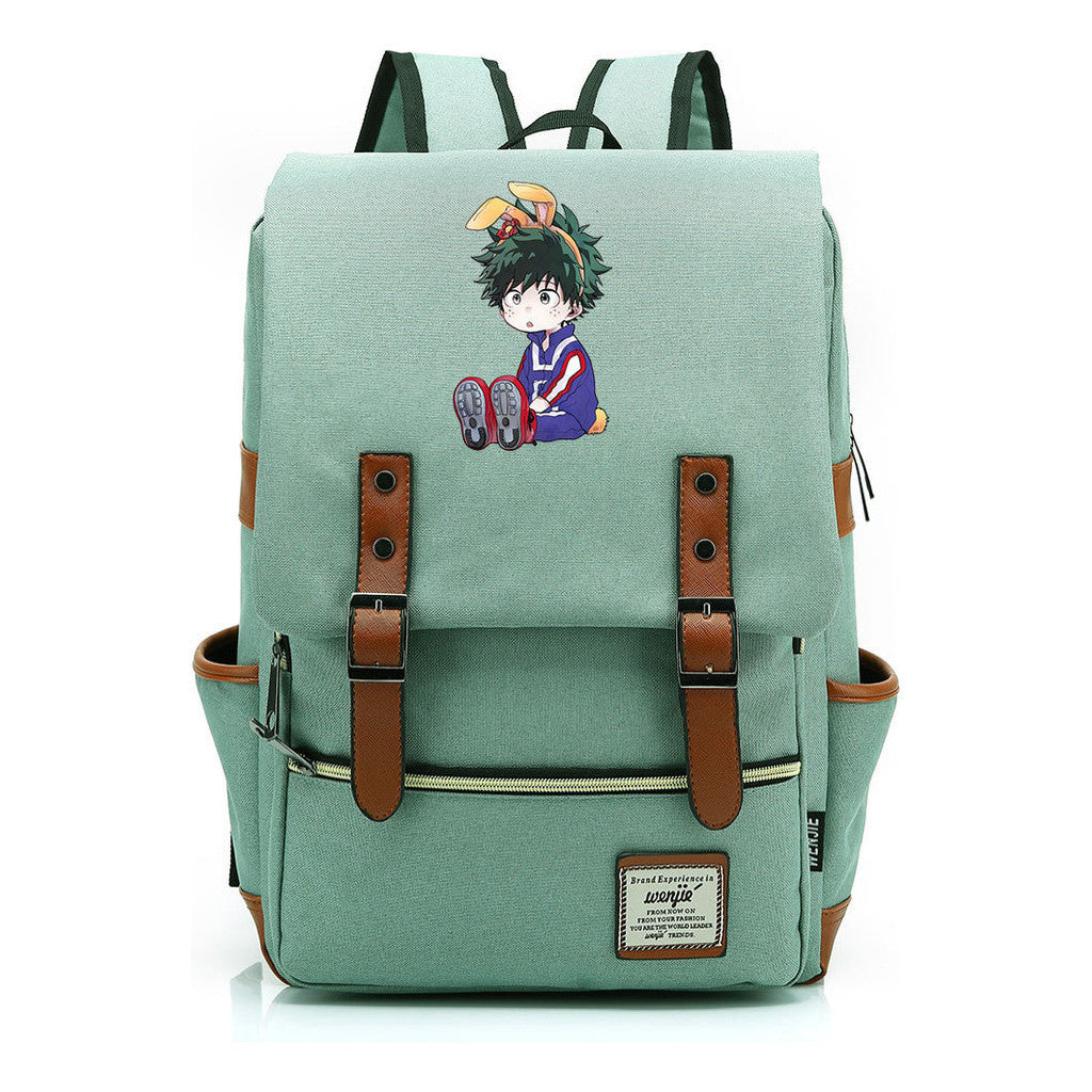 Anime My Heroes Academy Printed Youth School Bag Casual Belt Buckle Classic Backpack