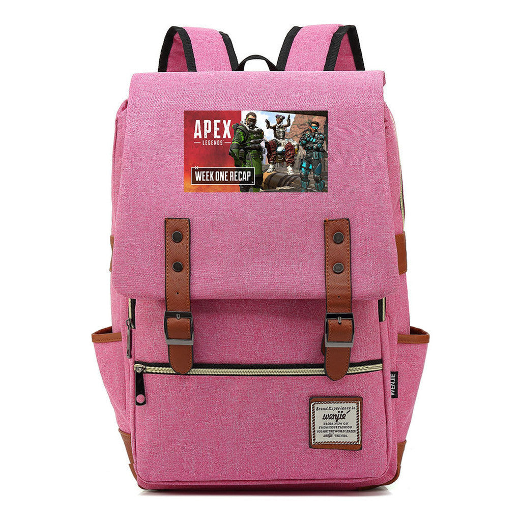 Printed Teenage Student Backpack For Men And Women With Casual Belt Buckle Classic Backpack
