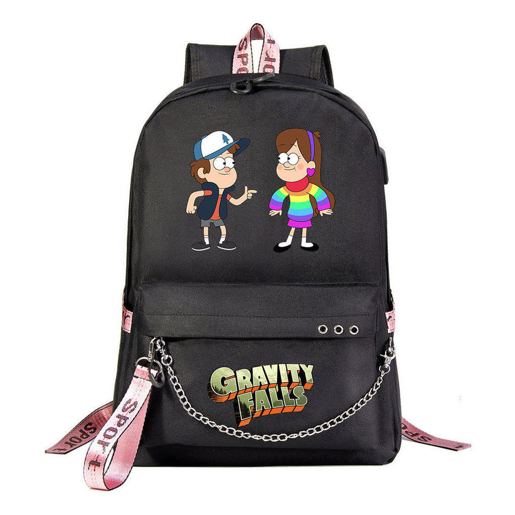 Cartoon Strange Town Youth Student School Bag Men's And Women's Leisure Travel Backpack