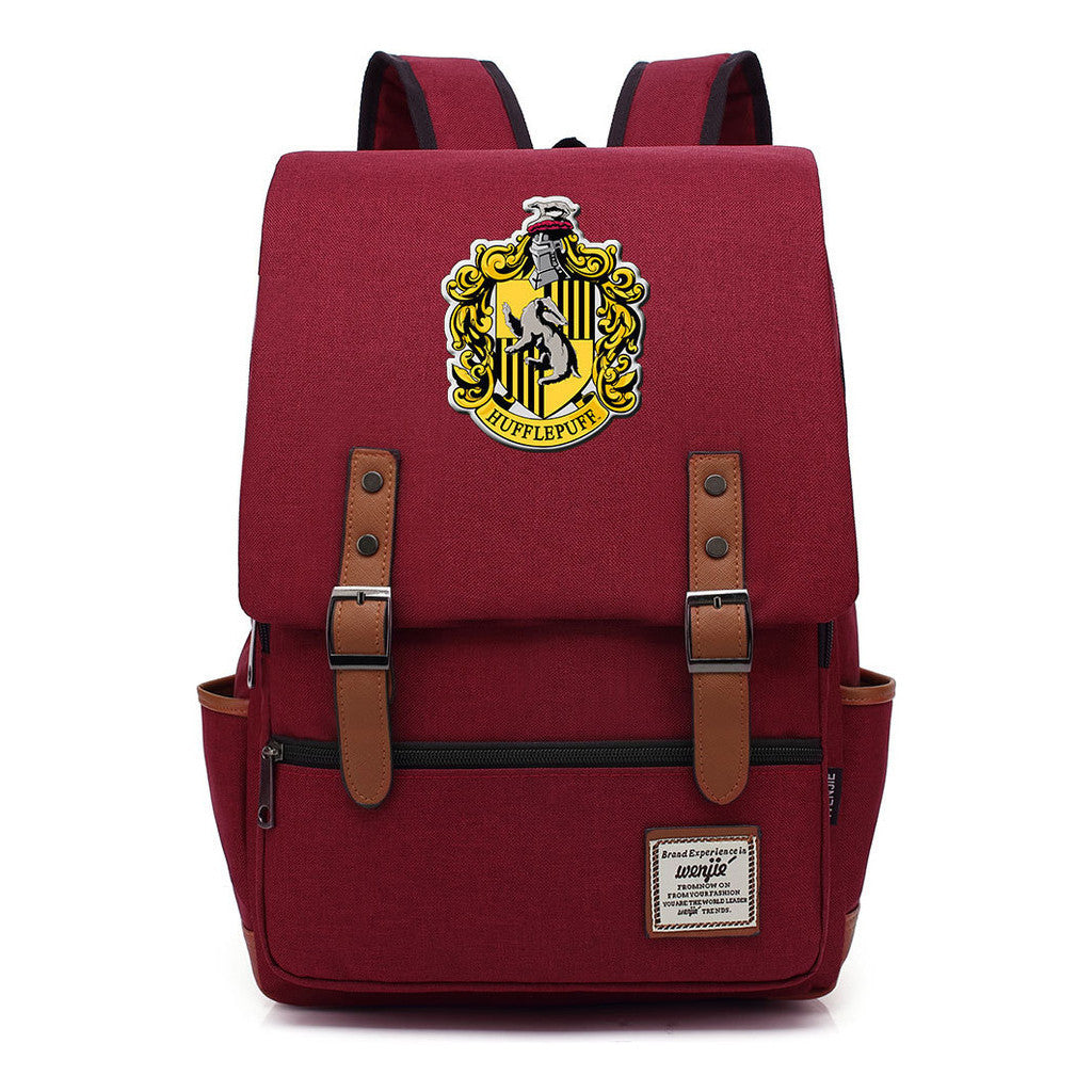 School Of Magic Printed Student School Bag Men's And Women's Casual Belt Buckle Classic Backpack