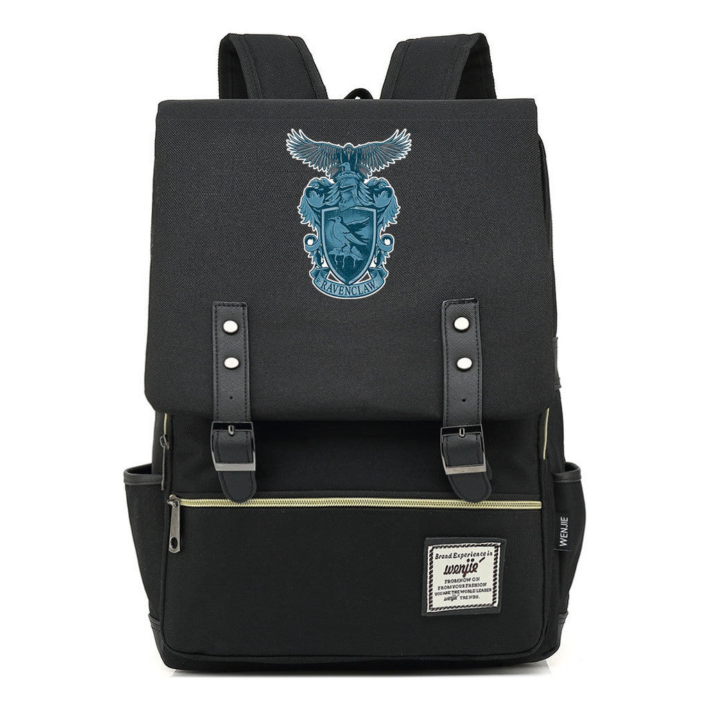 School Of Witchcraft And Wizardry Printed Student Backpack For Men And Women, Casual Belt Buckle, Classic Backpack