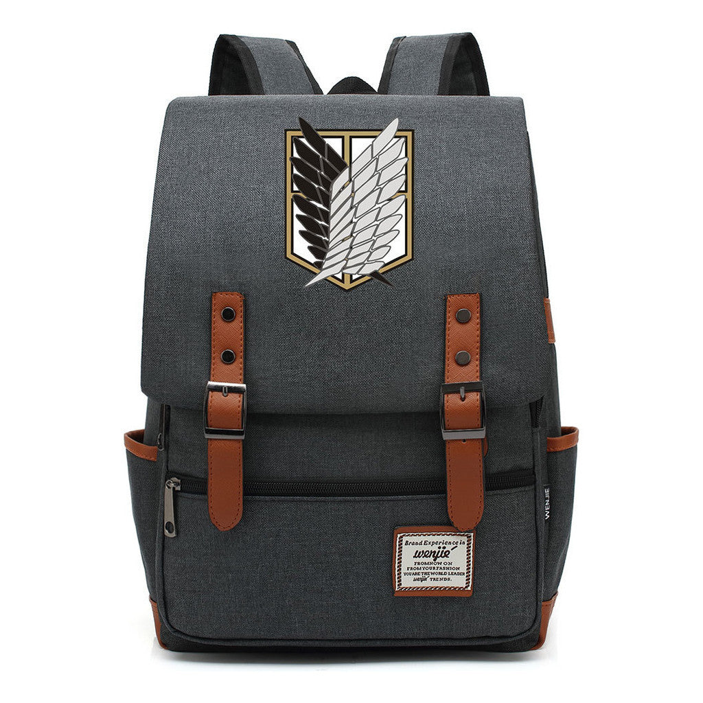 The Giant Of Manga Attack Printed Teenage Student Backpack For Men And Women With Casual Belt Buckle Classic Backpack 38*27*12.5cm